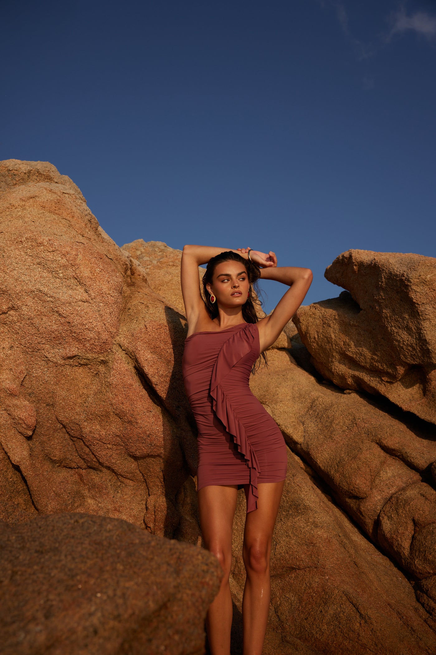 Spriza Mini Dress - Wine