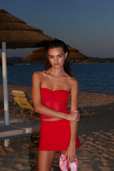 Valentina Strapless Top - Rossa