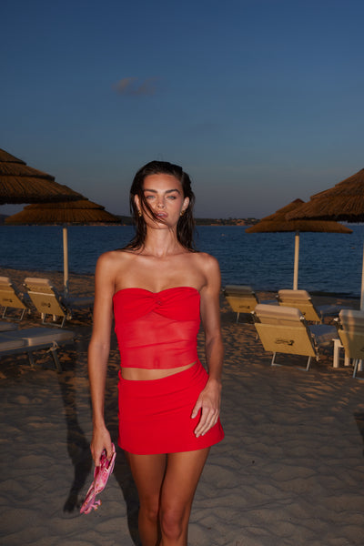 Valentina Strapless Top - Rossa