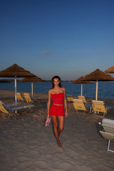 Valentina Strapless Top - Rossa