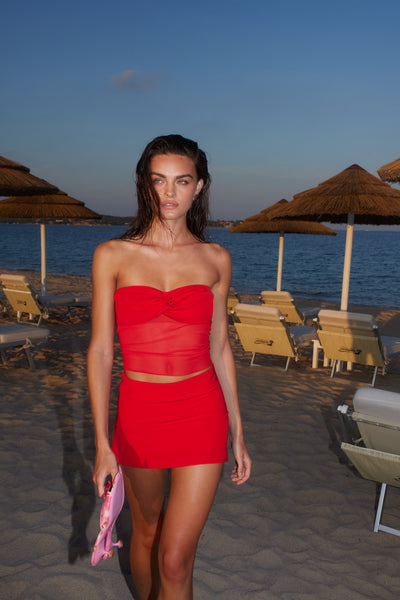 Valentina Strapless Top - Rossa