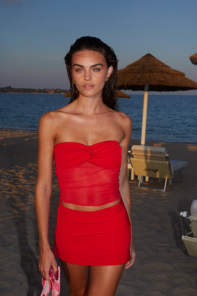 Valentina Strapless Top - Rossa