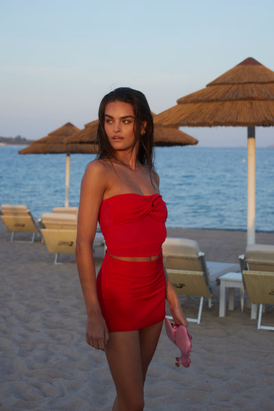 Valentina Strapless Top - Rossa