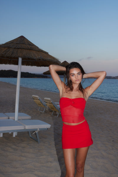 Valentina Strapless Top - Rossa