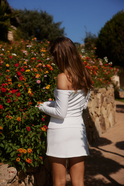Off Shoulder Long Sleeve - White