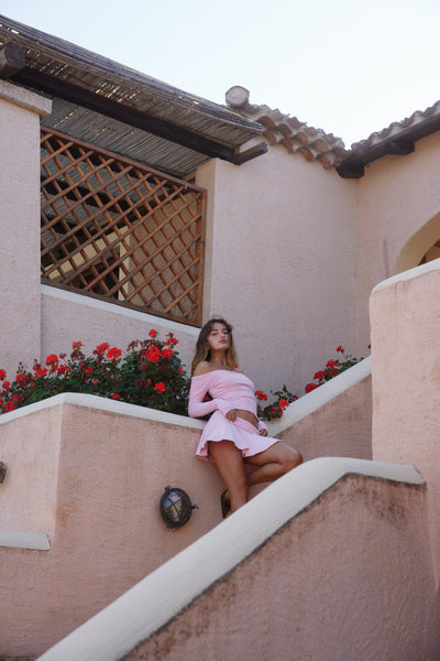 Off Shoulder Long Sleeve - Cherry Blossom
