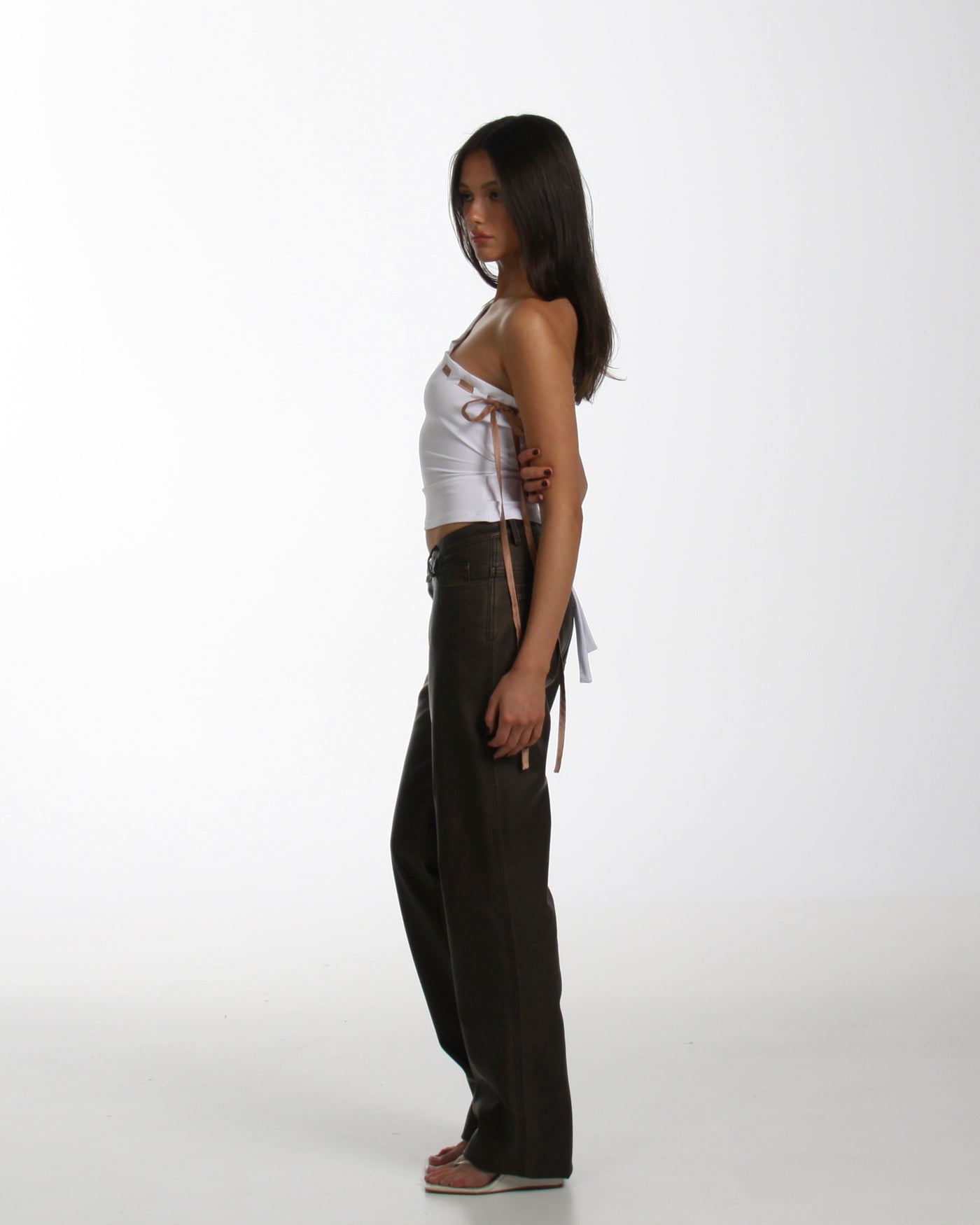 Gisele Top in Tan & White