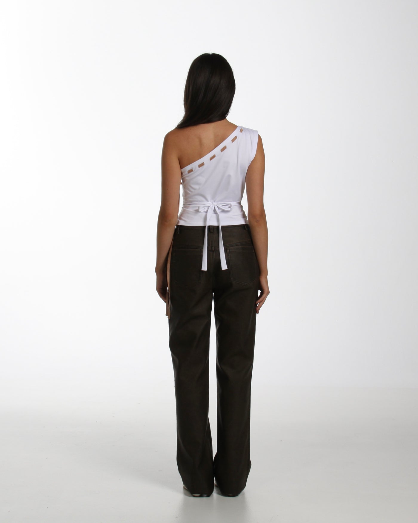 Gisele Top in Tan & White