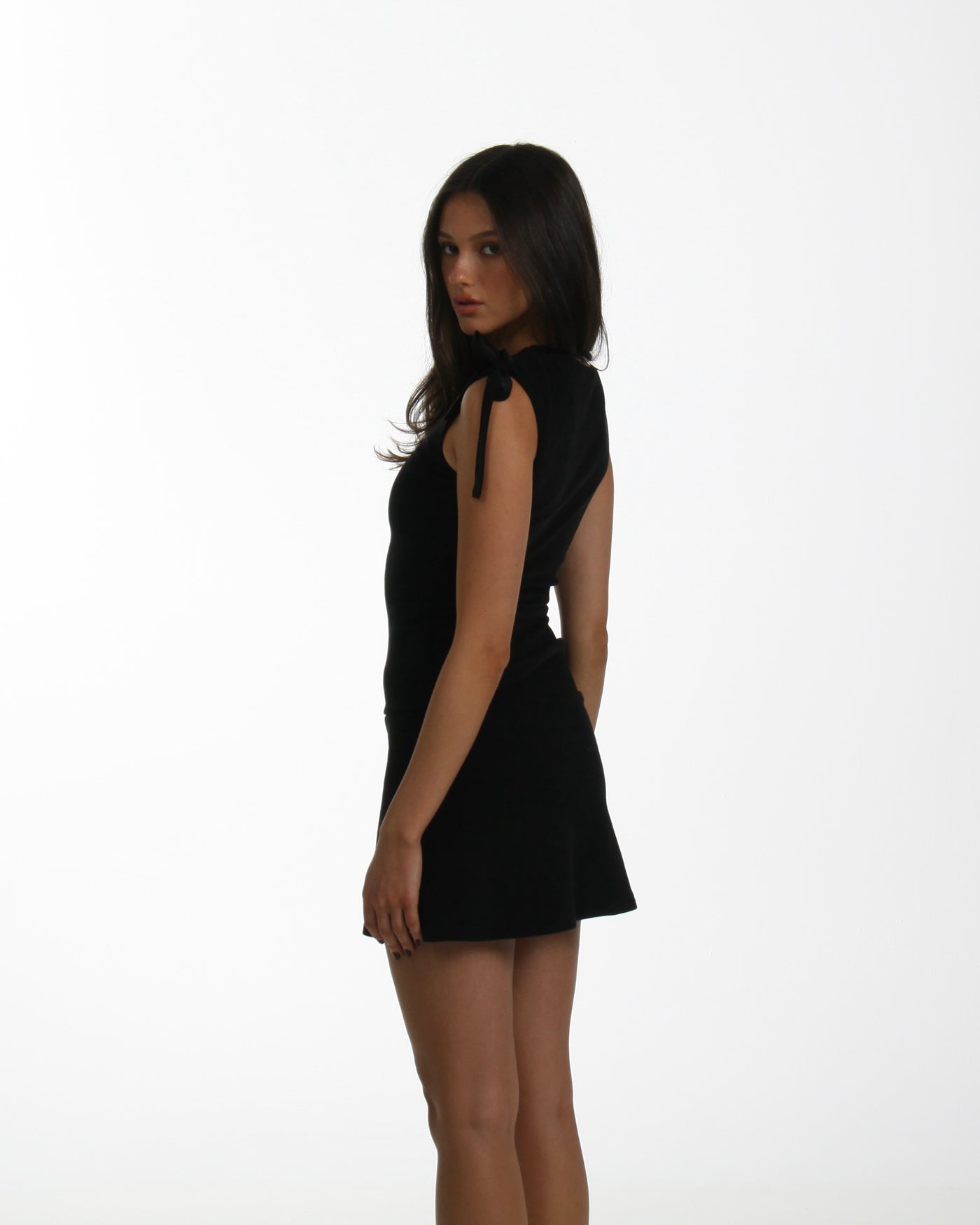 Ribbon Toggle Top in Noir