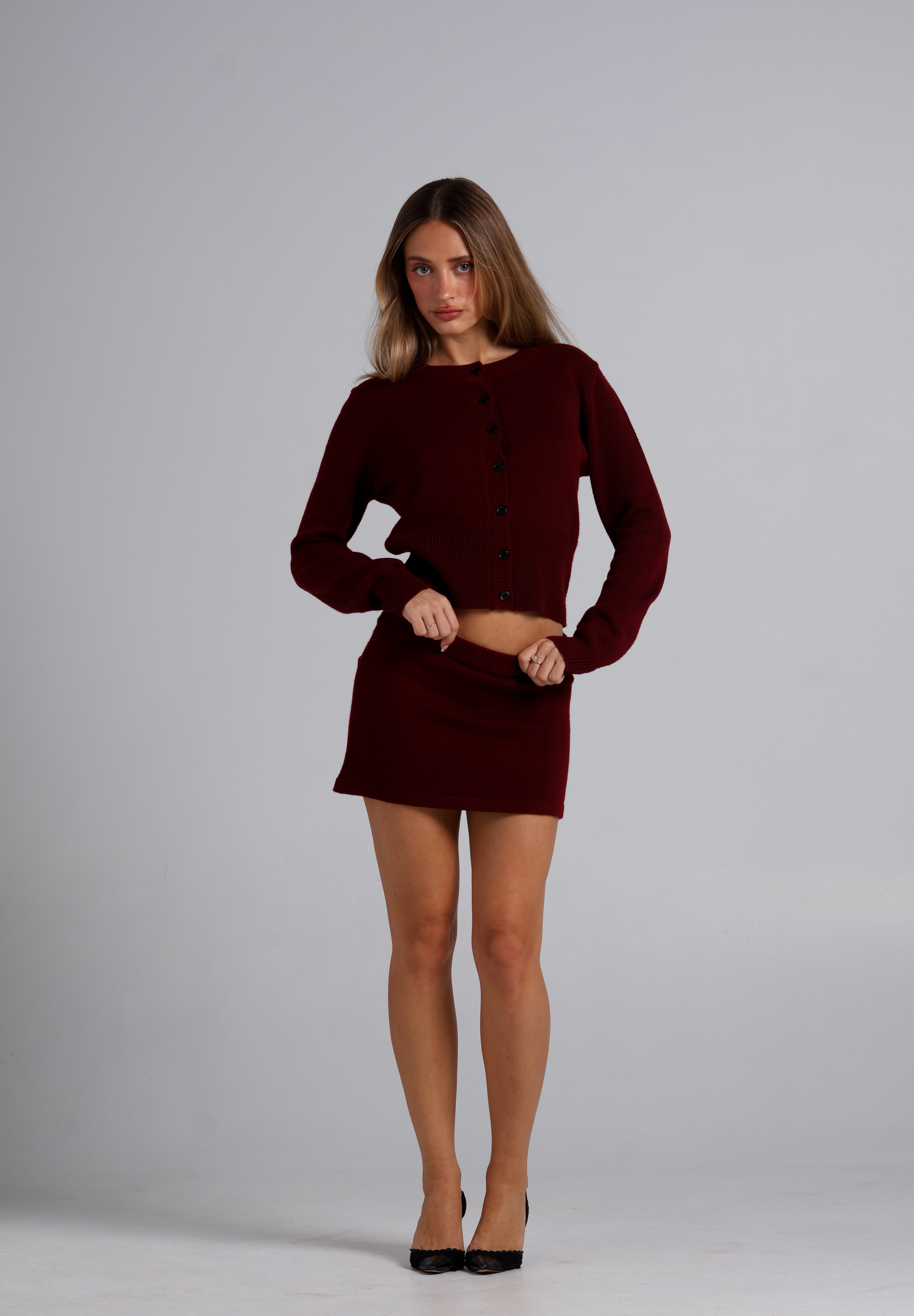 Elle Knit Skirt - Red