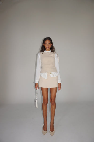 Tie Up Skort in Buttercream