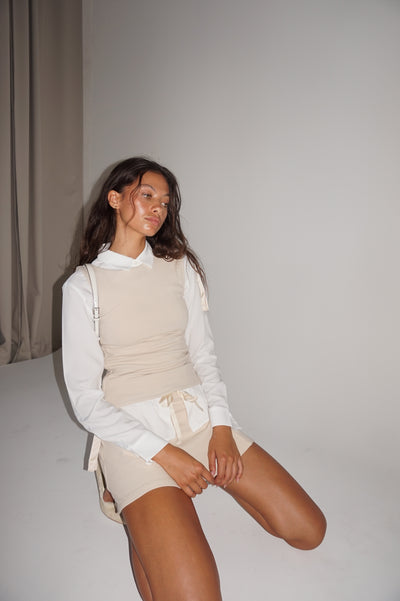 Tie Up Skort in Buttercream