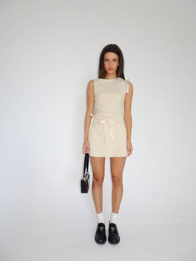 Tie Up Skort in Buttercream