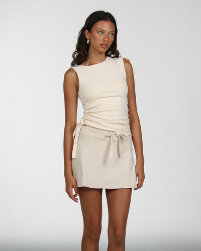 Tie Up Skort in Buttercream